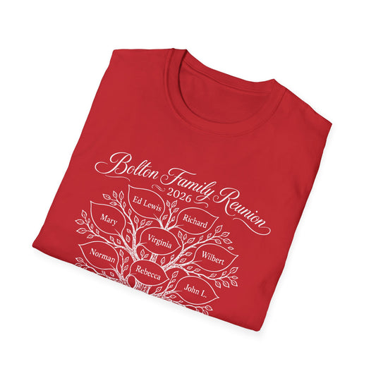 Family Reunion T-Shirt — Personalized Bolton Family Tree 2026